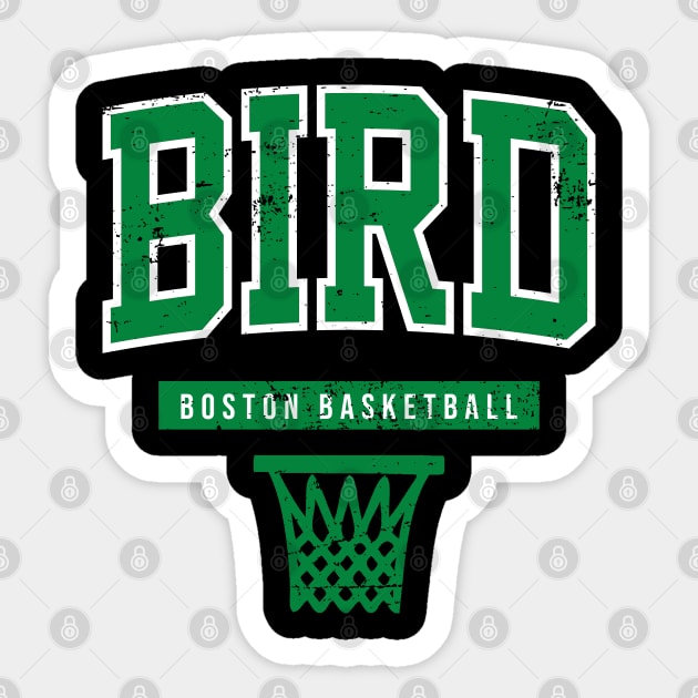 Vintage Bird Basketball Boston Warmup Sticker by funandgames